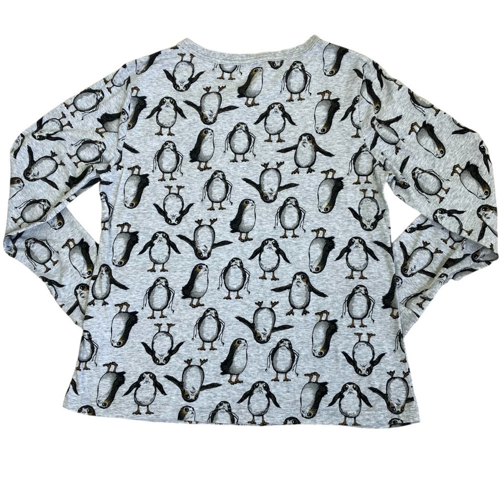 Disney Store Star Wars Womens Gray Porg Print Two Piece Pajama Set Long Sleeve M - Picture 9 of 16
